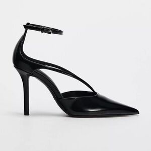 Black Strappy High Heel Pumps